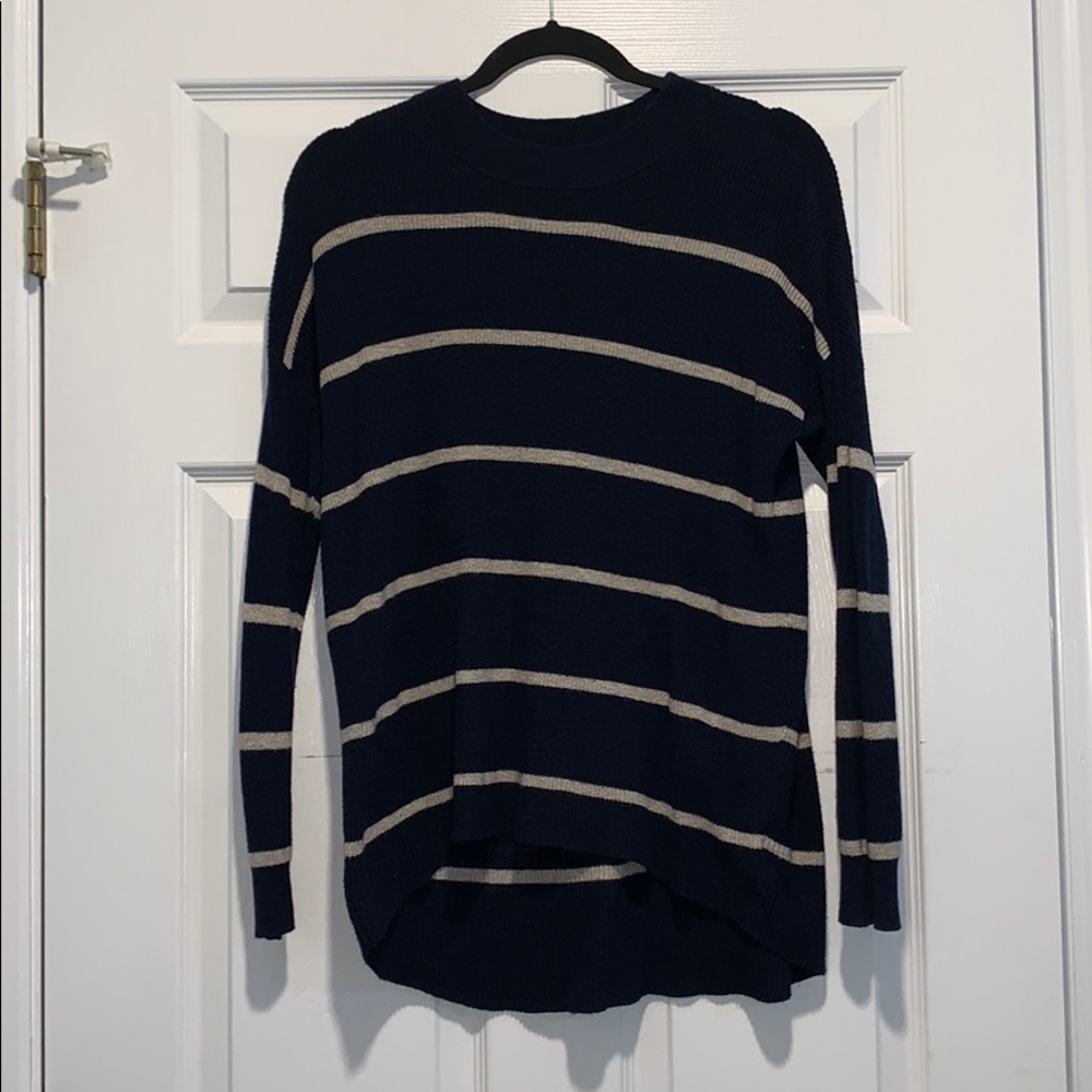 American Eagle Mock Neck Striped Sweater